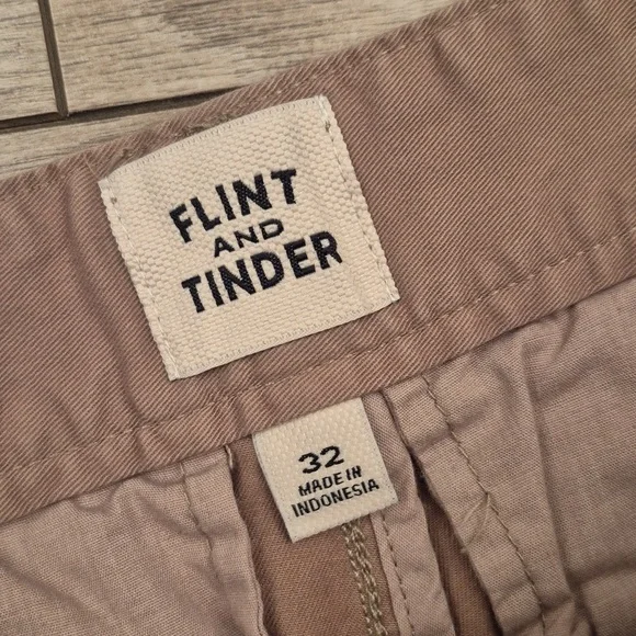 FLINT AND TINDER Solid Tan Pattern Sz 32 x 5" Mens 365 Chino Casual Shorts NEW - Picture 6 of 9